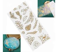 Syiyunran Stickers Scrapbooking Autocollant - Couleur or 8,5x17,5 cm， Gommettes Vélo Scrapbook Accessoires Rétro Autour de L'album Photo Album Journal Washi art Bricolage Pour Plantes Autocollantes