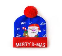 SYJYM Bonnet de Noël Adulte Enfant Jacquard Noël LED Light Écharpe Tricotée