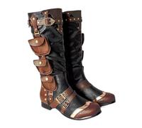 SYJYM Bottes hautes médiévales steampunk rétro pour homme Grande taille Jeu de rôle, P90911a, 43 1/3 EU