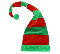 SYJYM Chapeau d'elfe de Noël pour adulte fantaisie amusant long pliable en feutre à rayures en peluche Père Noël, clown et elfe