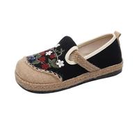 SYJYM Chaussures de printemps décontractées littéraires pour femme à talon plat simple paresseux décontracté bouche peu profonde coton lin brodé pour femme, 06, 39.5 EU