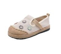 SYJYM Chaussures de printemps décontractées littéraires pour femme à talon plat simple paresseux décontracté bouche peu profonde coton lin brodé pour femme, 01, 36.5 EU