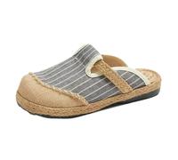 SYJYM Chaussures de printemps décontractées littéraires pour femme à talon plat simple paresseux décontracté bouche peu profonde coton lin brodé pour femme, 08, 39 EU