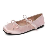 SYJYM Chaussures Mary Jane pour femme avec nœud papillon et semelle souple, rose, 39 EU