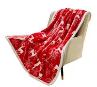 SYJYM Couverture d'hiver de Noël à motif uni en flanelle douce et chaude multifonction universelle grande taille