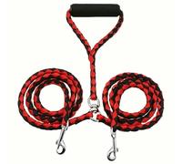SYJYM Laisse tressée double pour chien avec prise en main confortable sans enchevêtrement pour la marche et le dressage