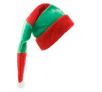 SYJYM Lot de 2 chapeaux de Père Noël elfe à rayures rouges et vertes, chapeau de clown avec oreilles, décorations de fête de Noël, couvre-chef de vacances, cosplay pour adulte