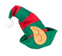 SYJYM Lot de 2 chapeaux de Père Noël elfe à rayures rouges et vertes, chapeau de clown avec oreilles, décorations de fête de Noël, couvre-chef de vacances, cosplay pour adulte