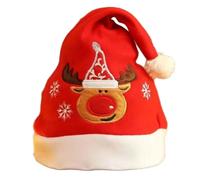 SYJYM Lot de 4 décorations de Noël Père Noël cerf bonhomme de neige adulte enfant chapeau vacances fête lettres brossées