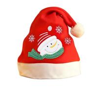 SYJYM Lot de 4 décorations de Noël Père Noël cerf bonhomme de neige adulte enfant chapeau vacances fête lettres brossées