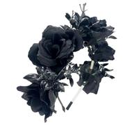 SYJYM Serre-tête Fée Halloween Jour des Morts Fleur Rose Couronne Effrayante Crâne Festival Bandeau Mexicain