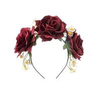 SYJYM Serre-tête Fée Halloween Jour des Morts Fleur Rose Couronne Effrayante Crâne Festival Bandeau Mexicain