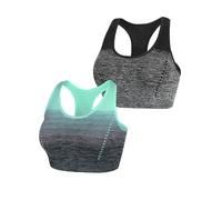 Sykooria Brassiere Sport Femme,Brassiere Yoga Brassiere Femme Coussinets Amovibles Élastique Danse sous-vêtements de Sport Nior+Vert L