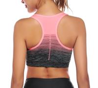 Sykooria Brassiere Sport Femme,Brassiere Yoga Brassiere Femme Coussinets Amovibles Élastique Danse sous-vêtements de Sport Rose XL