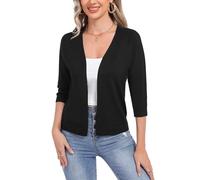 Sykooria Gilet Court Femme Elégante Cardigan Court à Manches 3/4 Ouvert Devant Boléros pour Robe T Shirt Soirée Cérémonie