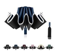 Sykrawki Parapluie Inversé Pliant Automatique 10 Baleines - Anti-Vent et Tempête pour Homme et Femme - Diamètre 105 cm (Marine)