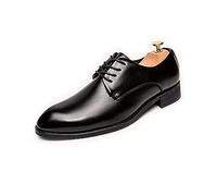 SYktcjgs Fashion Business Formal Oxford British Leisure Shoes for Men Microfiber Leather Wedding Dress Loafers Round Toe Anti-Slip Lace Up Flat (Color : Black, Size : 43 EU)