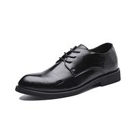 SYktcjgs Fashion Oxford Shoes for Men Formal Shoes Lace Up Style Ox Leather Classic Business Round Toe Solid Color (Color : Black, Size : 44 EU)