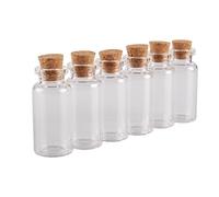 SYLALE 10 pièces 12 ML 24 * 52 * 12.5mm flacons en Verre souhaitant des Bouteilles avec des couvercles en liège Pots à épices Bouteilles de Potion for des faveurs de Mariage