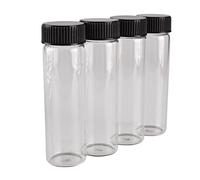 5 pièces 50 ml 30 * 100mm bocaux en verre avec bouchons en plastique noir bouteille en verre pots à épices bouteilles de Potion flacons en verre for artisanat