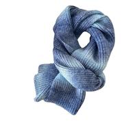 SYLALE Echarpes Femme 1 Pièce Arc En Ciel Tricoté Écharpe En Laine Dégradé Col Chaud Dames Châle Bleu