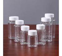 SYLALE Petites bouteilles en verre transparent avec bouchon à vis en plastique blanc, 8 ml, 15 ml, 20 ml, 25 ml, 50 pièces(20ml)