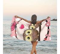 SYLALE Serviette de bain en microfibre à séchage rapide Motif chouettes mignonnes 80 x 160 cm - Parfaite pour le bain, la plage et les voyages