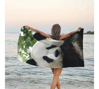 SYLALE Serviette de bain en microfibre à séchage rapide Motif panda 80 x 160 cm - Parfaite pour le bain, la plage et les voyages