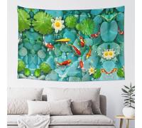 Sylale Tapisserie murale japonaise à motif carpe rouge pour chambre à coucher, salon, dortoir, décoration d'intérieur - 152 cm x 102 cm