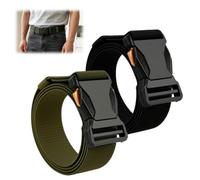 Sylalxeba 2 Pièces Ceinture Tactique 38mm, Ceinture Élastique à Boucle Rapide avec Sangle, Ceinturon pour Travail Outdoor Battle, Vert & Noir