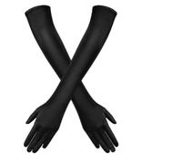 Sylalxeba Gants longs satin pour femme, soirée élégante accessoire costume, années 1920 mariage opéra Halloween carnaval fête thème déguisement adulte fille