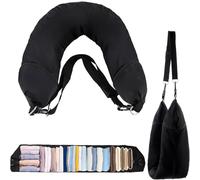 sylbx 1 Pièces Taie d'oreiller de Voyage,Oreiller de Voyage Portable,Oreiller Cervical Remplissable,Coussin De Nuque À Remplir avec des Articles Et des Vêtements pour Bagages Supplémentaires