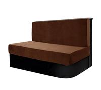 SYLC 2 Pièces Housses De Coussin De Rechange pour Siège pour Caravane en Velours, Housse De Canapé De Salon Protecteur De Camping Car Banc De Voiture (Coffee,Set of 1)