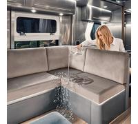 SYLC Housse Coussin Caravane Imperméable Velours, Antidérapant Housse Banquette Camping-Car avec Laçage, Housse De Coussin De Canapé Extensible (Taupe,W 60-90 cm, D 35-45 cm)