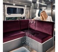 SYLC Housse Coussin Caravane Imperméable Velours, Antidérapant Housse Banquette Camping-Car avec Laçage, Housse De Coussin De Canapé Extensible (Wine Red,W 60-90 cm, D 35-45 cm)