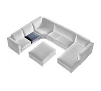 SYLC Housse Coussin pour canapé d'angle en Velour Extensible, antidérapantes Housse canapé pour Siege/Assise/Dossier/Banquette/Caravane/Pouf carré (Dark Grey,1pc Seat Or Back)