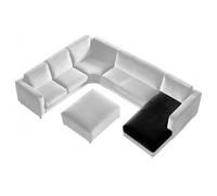 SYLC Housse Coussin pour canapé d'angle en Velour Extensible, antidérapantes Housse canapé pour Siege/Assise/Dossier/Banquette/Caravane/Pouf carré (Black,1pc Chaise Lounge)