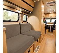SYLC Housse De Coussin De Siège De Caravane, Jacquard Housse Banquette Camping Car avec 2 Courroies, Housse De Coussin De Canapé Extensible (Khaki,W 35-45 cm, D 35-45 cm)