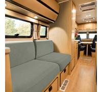 SYLC Housse De Coussin De Siège De Caravane, Jacquard Housse Banquette Camping Car avec 2 Courroies, Housse De Coussin De Canapé Extensible (Mint Green,W 90-130 cm, D 60-90 cm)