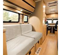 SYLC Housse De Coussin De Siège De Caravane, Velours Housse Banquette Camping Car, Housse De Coussin De Canapé Caravane Extensible (Khaki,Square XS)