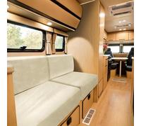 SYLC Housse De Coussin De Siège De Caravane, Velours Housse Banquette Camping Car, Housse De Coussin De Canapé Caravane Extensible (Beige,Square XS)