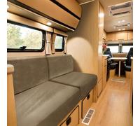 SYLC Housse De Coussin De Siège De Caravane, Velours Housse Banquette Camping Car, Housse De Coussin De Canapé Caravane Extensible (Sand,Square XS)