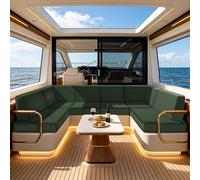 SYLC Housse De Coussin De Siège De Paquebot, Extensible Housse Banquette pour Bateau De Croisière, Housse De Canapé Croisière Assise Antidérapant (OliveGreen,L 135-165 cm, W 70-95 cm)