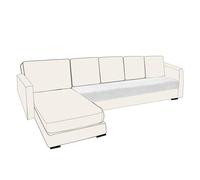 SYLC Housses De Coussin De Siège De Canapé Extensible Velours, Housse Assise Canapé Housse De Protection Canapé Remplacement pour Individuel Coussin (White,Larger 4 Seat)