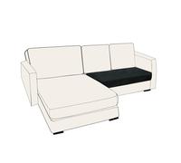 SYLC Housses De Coussin De Siège De Canapé Extensible Velours, Housse Assise Canapé Housse De Protection Canapé Remplacement pour Individuel Coussin (Black,Larger 2 Seat)