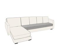 SYLC Housses De Coussin De Siège De Canapé Extensible Velours, Housse Assise Canapé Housse De Protection Canapé Remplacement pour Individuel Coussin (Light Grey,Larger 4 Seat)