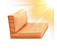 SYLC Housses De Coussins De Canapé Terrasse Hydrofuges Housses De Coussins De Jardin en Rotin avec Fermeture éclair Imperméables pour Forme en L/Coin (1 pièce 65×33×10 cm,Golden)