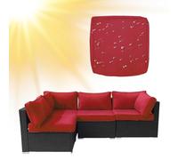 SYLC Housses De Coussins De Canapé Terrasse Hydrofuges Housses De Coussins De Jardin en Rotin avec Fermeture éclair Imperméables pour Forme en L/Coin (1 pièce 55×50×10 cm,Red)