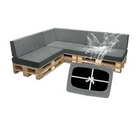 SYLC Impermeable Housse Coussin Palette Exterieur, Housse Assise Salon De Jardin Élastique avec 4 Cordon Dattache, Housses pour Meubles en Palettes Europe (Lightgrey,7 PCS(3 Seats+4 Backs))