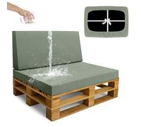SYLC Impermeable Housse Coussin Palette Exterieur, Housse Assise Salon De Jardin Élastique avec 4 Cordon Dattache, Housses pour Meubles en Palettes Europe (Mintgreen,2 PCS(1 Seat+1 Back))